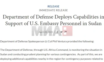 Американски војници испратени како засилување во случај на евакуација на Амбасадата во Судан