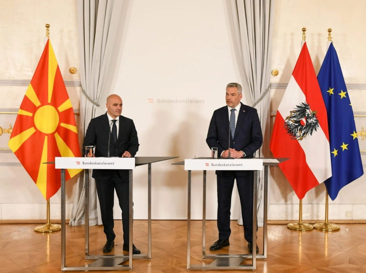 Kovachevski - Nehammer: Austria's partnership and support important for positioning North Macedonia in EU
