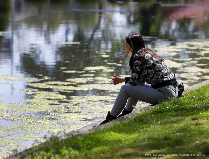 Weather: Sunny with some clouds; scattered showers later