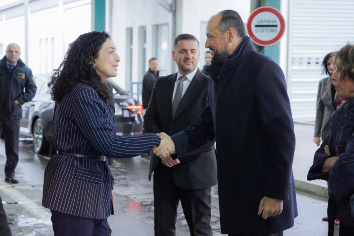 Deputy PM Bytyqi welcomes Kosovo President Osmani-Sadriu at Blace border crossing