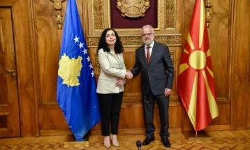 Speaker Xhaferi meets Kosovo President Osmani-Sadriu