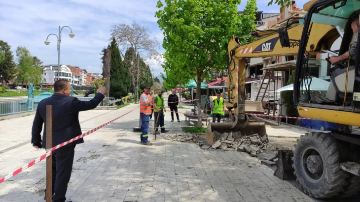 Почна реконструкција на шеталиштето на реката Црни Дрим во Струга