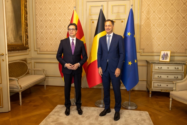 Pendarovski – De Croo: Belgium supports N. Macedonia’s EU integration and EU enlargement policy