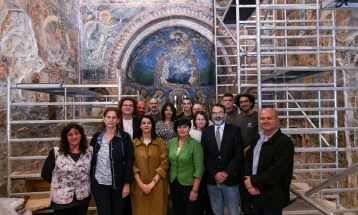 Culture minister and Greek ambassador visit St. George Church in Kurbinovo