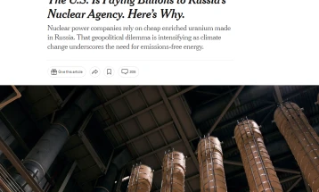 Nju-Jork tajms: Përveç luftës në Ukrainë, SHBA-ja ende po i paguan Rusisë miliarda dollarë për karburant bërthamor