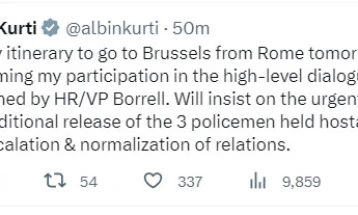 Kurti paralajmëroi prezencën e tij në Bruksel nesër për takim me Borellin