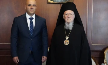 PM Kovachevski meets Patriarch Bartholomew in Istanbul