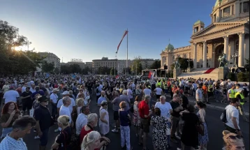 Единаесети протест „Србија против насилството“ во Белград, до Палата на правдата и блокада на автопатот кај Газела