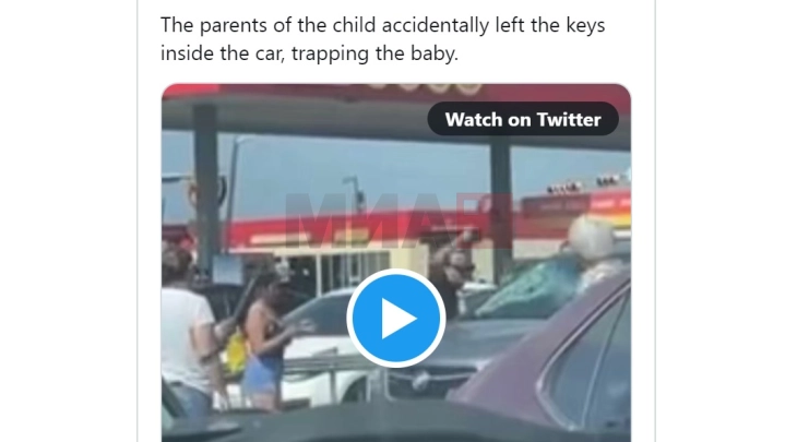 Американец го скрши ветробранското стакло за да си го спаси бебето од прегреано возило
