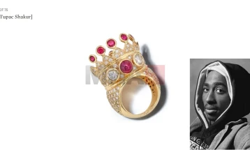 Златен прстен на Тупак продаден за милион долари