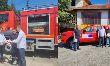 Пожарникарите од Валандово и Гевгелија добија нови возила