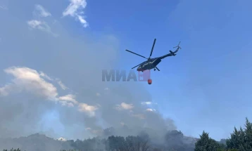 Zjarr në komunën e Krivogishtanit, në shuarjen është përfshirë edhe një helikopter policor