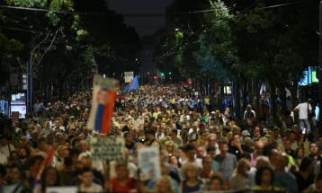 Осумнаесетти протест „Србија против насилството“ посветен на состојбата во образованието и владеењето на правото