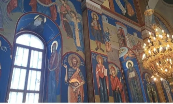 Осветен завршениот фрескоживопис во соборната тетовска црква Свети Кирил и Методиј