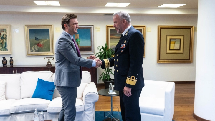 FM Osmani meets Chair of NATO Military Committee, Admiral Bauer