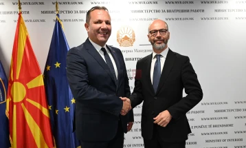 Takimi i ministrit Spasovski me ambasadorin e sapoemëruar të Republikës së Sllovenisë,  Gregor Peskor