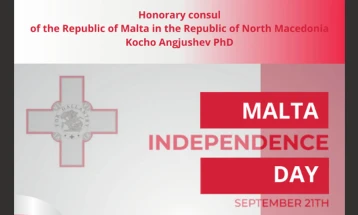 Честитка од Анѓушев за Денот на независноста на Малта
