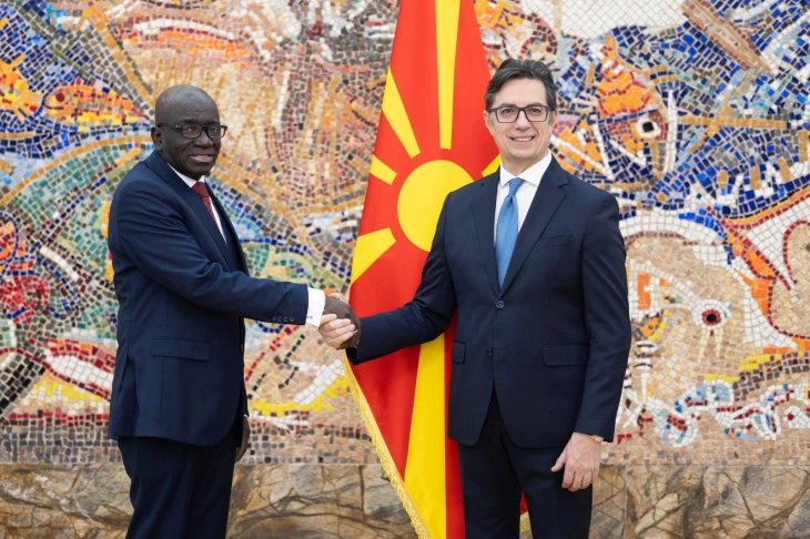 Претседателот Пендаровски ги прими акредитивите на новоименуваниот амбасадор на Гвинеја-Бисао