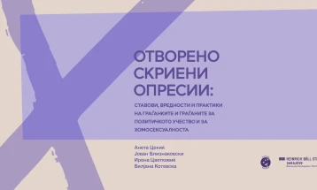 Промоција на истражувањето „Ставови, вредности, и практики на граѓанките и граѓаните за политичкото учество и хомосексуалноста“