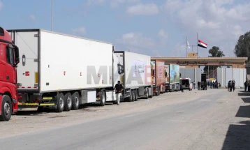 Од 21 октомври досега во Газа влегле 476 камиони со хуманитарна помош
