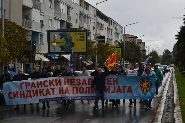 Протест на Независниот синдикат на полицијата во Струмица