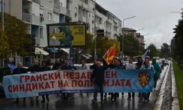 Протест на Независниот синдикат на полицијата во Струмица
