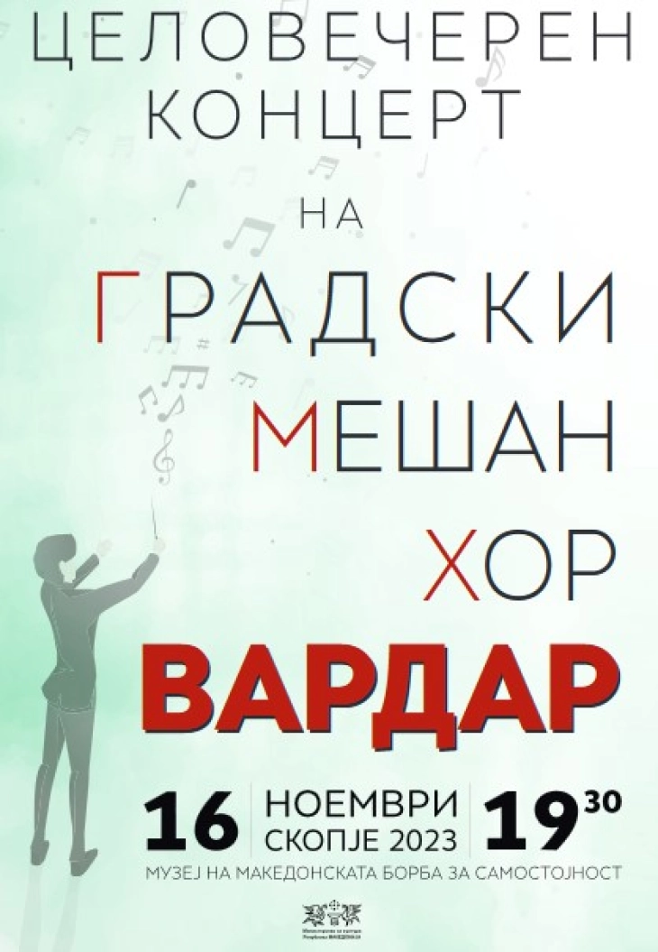 Годишен концерт со композиции од ренесанса на градскиот мешан хор „Вардар“ од Скопје