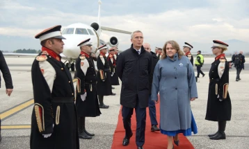 NATO Secretary General Stoltenberg arrives in Skopje