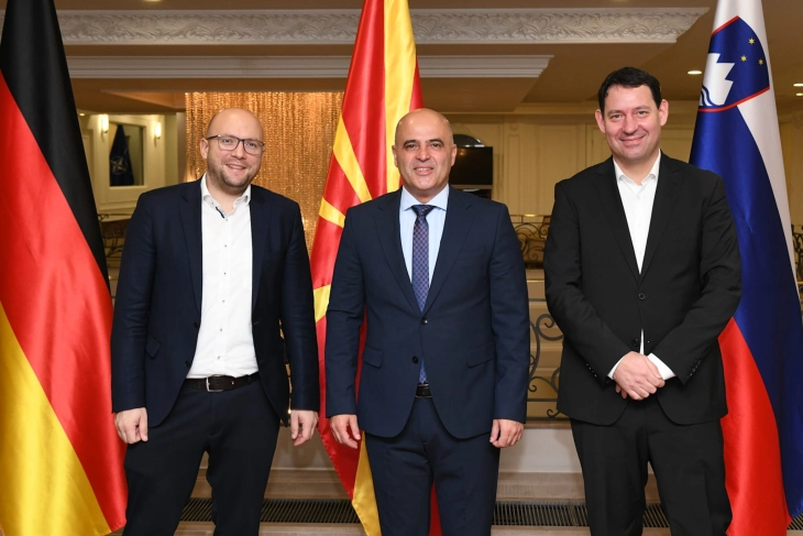 Kovachevski meets with Sarrazin and Frangeš: Responsibility to prevail over partisan interests for North Macedonia’s European future