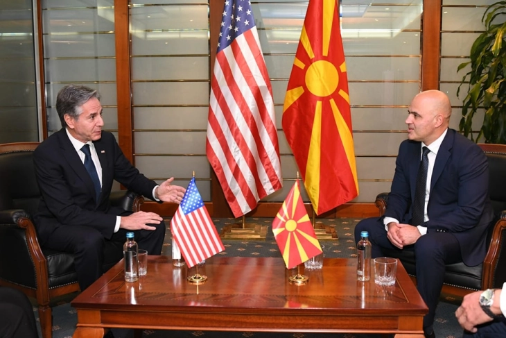 Kovachevski - Blinken: North Macedonia and the US foster a strong strategic partnership and active cooperation on path to EU integration