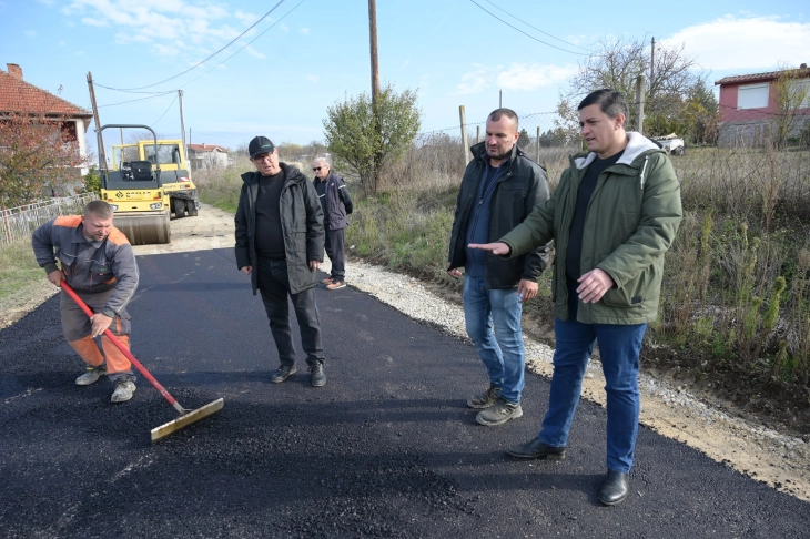 Асфалтирана улица во Бунарџик општина Илинден