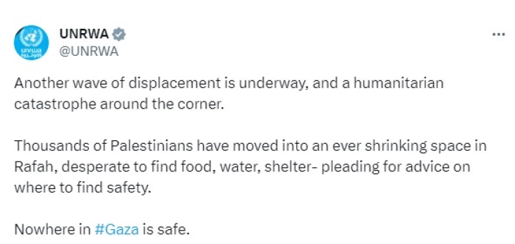 УНРВА: Ситуацијата во Газа доаѓа до точка од која нема враќање, во тек е нов бран на раселување