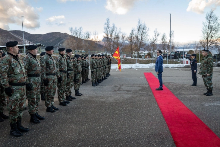 President Pendarovski visits Macedonian soldiers participating in KFOR mission in Kosovo