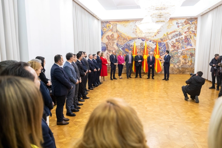President Pendarovski hosts reception for new Gov’t members