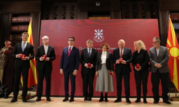 Pendarovski honors six foreign Macedonian studies scholars with Medal of Merit