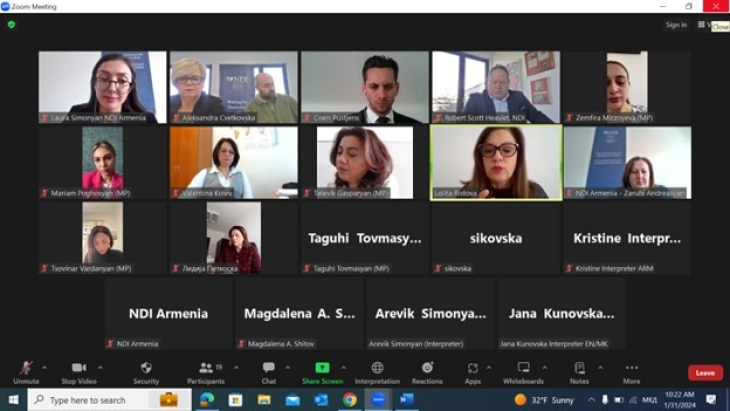 Виртуелна средба на македонски и ерменски пратенички
