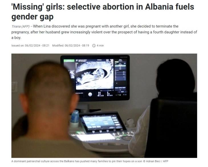 „Исчезнати“ девојчиња: селективниот абортус во Албанија го поттикнува родовиот јаз