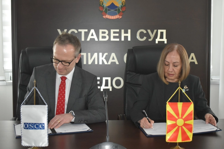 Уставниот суд потпиша Меморандум за разбирање со Мисијата на ОБСЕ во Скопје
