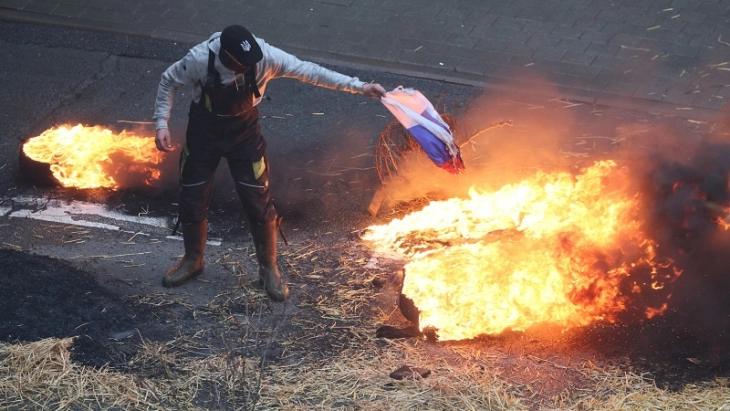 Seri incidentesh në protestat e bujqve në Bruksel