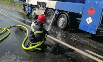 Fuel truck overturns near Bitola, driver slightly injured