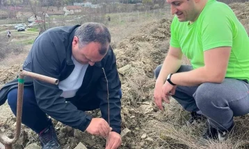 Negotino locals plant 1,500 acacia saplings