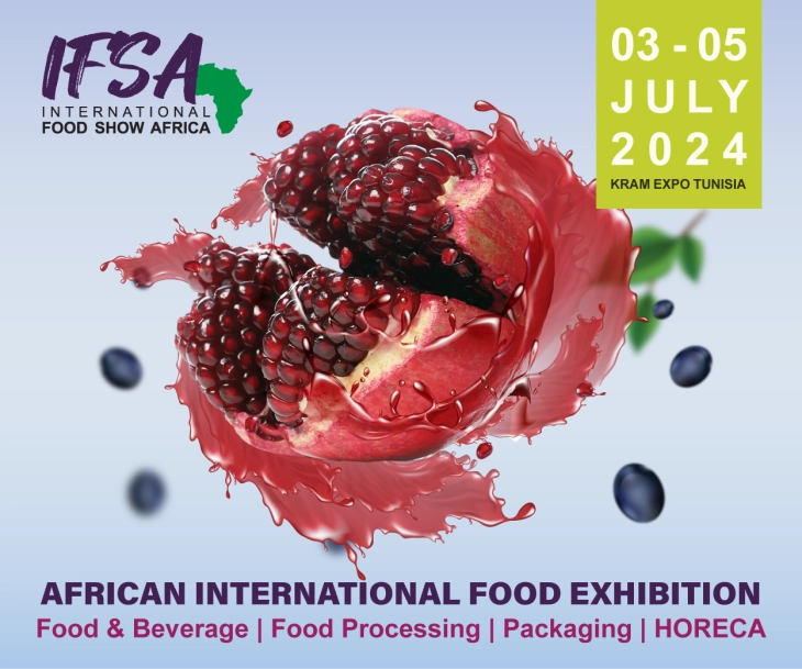 Меѓународниот саем за храна за Африка (IFSA Africa), што ќе се одржи во периодот од 03 до 05 јули 2024г., во Изложбената палата Карам во Тунис