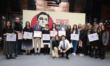 МИМ ги додели новинарските награди „Никола Младенов 2023“  – првата награда ја доби новинарот Александар Димитриевски