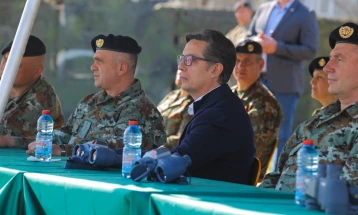 Pendarovski observes military exercise at 'Strasho Pindjur' barracks in Petrovec