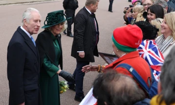 Britain's king urged to keep strong as he greets Easter well-wishers