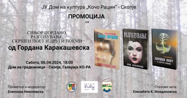 Промоција на три книги од Гордана Каракашевска Галеријата КО-РА