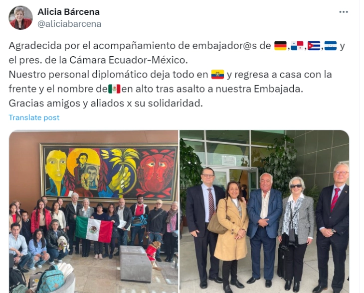 Мексиканските дипломати го напуштија Еквадор поради упадот на еквадорската полиција во амбасадата