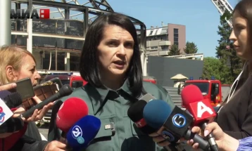 Изјава на министерката за култура Костадиновска - Стојчевска за пожарот во Универзална (во живо)