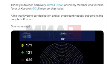 Osmani: Votimi në APKE është një moment historik në rrugën evropiane të Kosovës