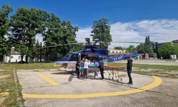 Police helicopter transports another stroke victim to Skopje from Szeged